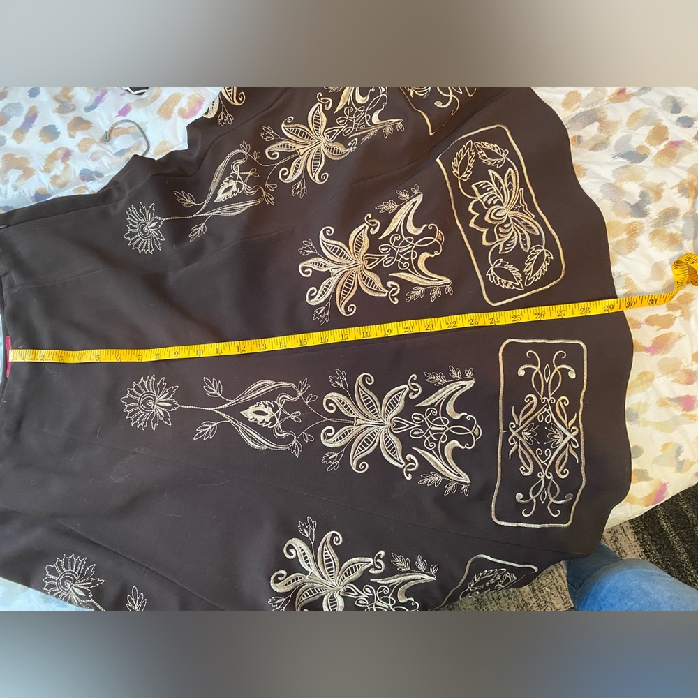 Dirndl skirt chocolate brown beautiful stitch large - Picture 4 of 5